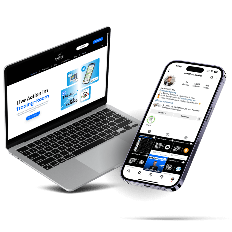 Social Media Agentur Mittweida Startseite Mockup von Kundenwebsite und Instagram Feed