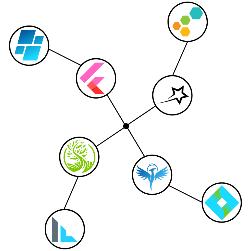 Professionelles Logodesign mit 8 Logos sinnvoll angeordnet